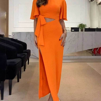🎉2025 New Arrivals🎉Backless Midi Dress with Waist Cutout and Slit