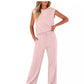 Women's Casual Sleeveless Top and Drawstring Pants 2-Piece Set