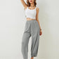 Women's casual ankle trousers with loose fit and elasticated waist