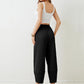 Women's casual ankle trousers with loose fit and elasticated waist