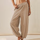 Women's casual ankle trousers with loose fit and elasticated waist