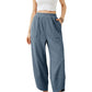 Women's casual ankle trousers with loose fit and elasticated waist
