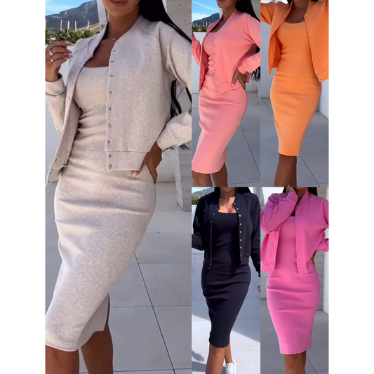 💥2025 New Arrive - 49% OFF💥Spaghetti Strap Bodycon Dress & Jacket Set