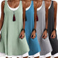 Women's Casual Loose Sleeveless Fake Two Piece Tank Dresses