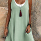 Women's Casual Loose Sleeveless Fake Two Piece Tank Dresses