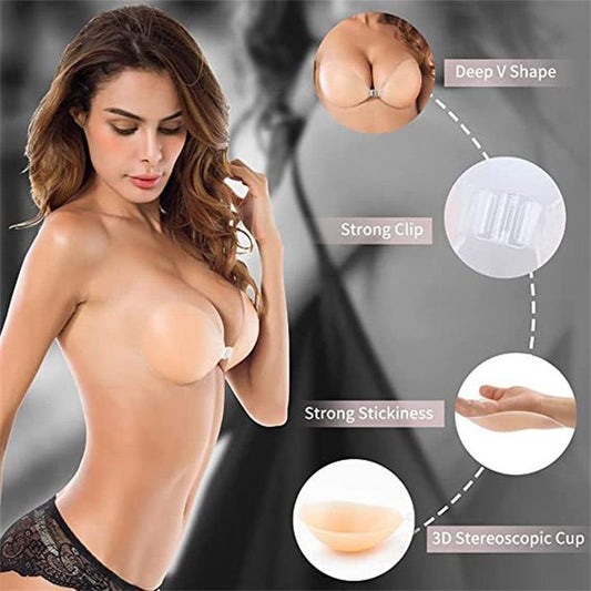 💗BUY 1 GET 1 FREE - 2 PAIRS - EACH ONLY ￡7.5!!🎁Adhesive Push-up Bra