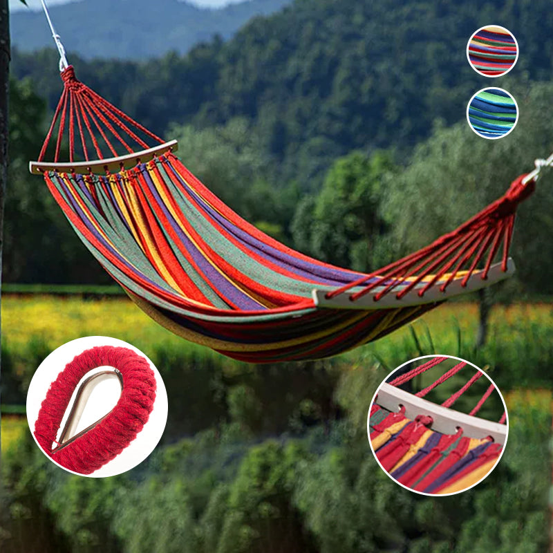 🔥Limited-time offer-Reinforced & Multi-Person Striped Hammock