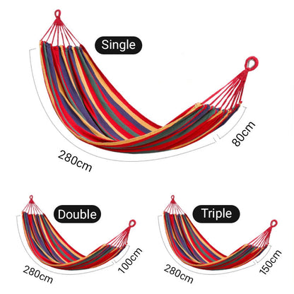 🔥Limited-time offer-Reinforced & Multi-Person Striped Hammock