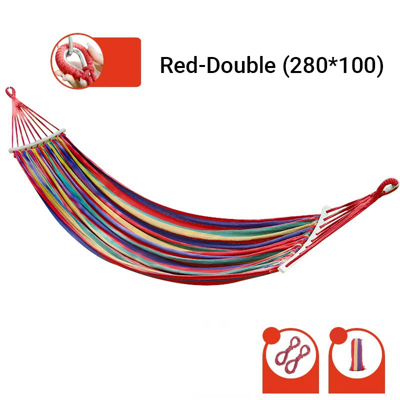 🔥Limited-time offer-Reinforced & Multi-Person Striped Hammock