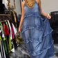 Women's Denim Spaghetti Strap Maxi Dress