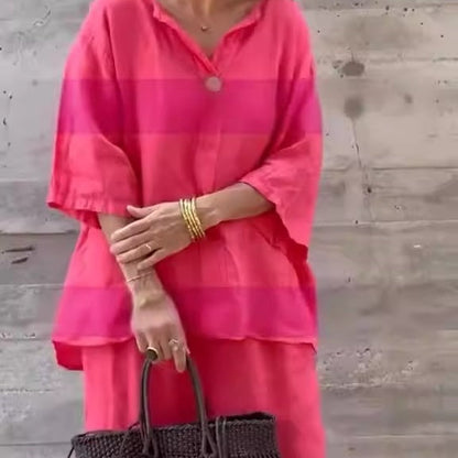 Women's Loose Fit Top & Pants 2-Piece Set