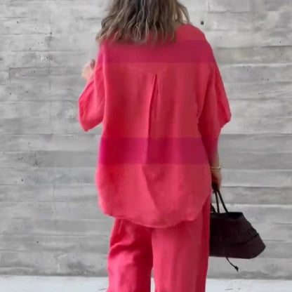 Women's Loose Fit Top & Pants 2-Piece Set