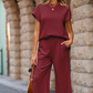 ⏳Time-limited Special⌛Women's Casual Pullover Tops & Wide Leg Pants 2 PCS Set