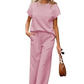 ⏳Time-limited Special⌛Women's Casual Pullover Tops & Wide Leg Pants 2 PCS Set