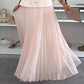 Women's Elegant Button-Down Sleeveless Tops ＆ Pleated Skirt Set