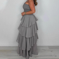 ✨2025 New Arrivals ✨Solid Color Spaghetti Tiered Skirt