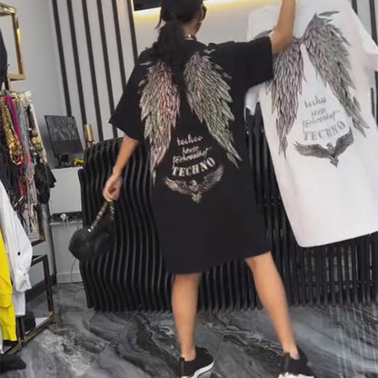 💗Summer Specials✨Women’s Oversized Glitter T-Shirt Dress