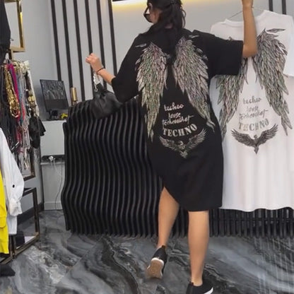 💗Summer Specials✨Women’s Oversized Glitter T-Shirt Dress