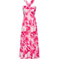Cross Halter Sleeveless Floral Printed Dress