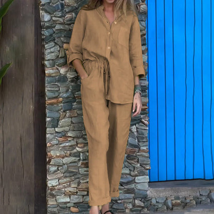 Women's 2 Piece Outfits Oversized Shirt & Pants