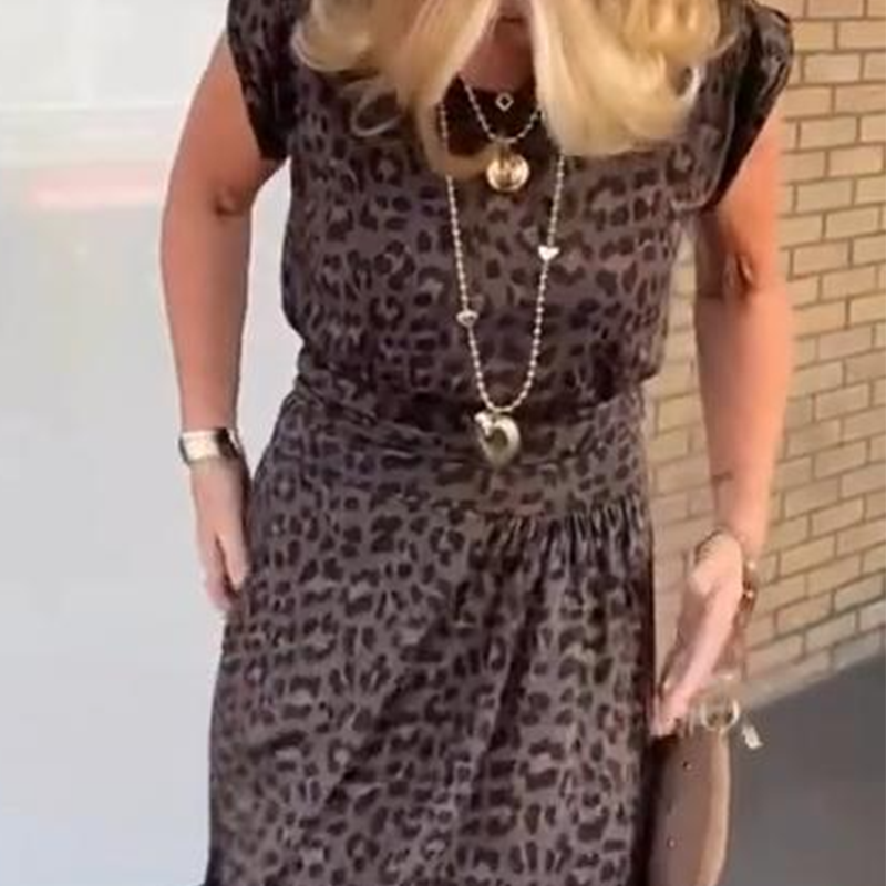 Women’s Leopard Print Top and Skirt Set
