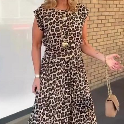 Women’s Leopard Print Top and Skirt Set