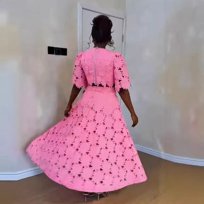 Women's Fashion Hollow Design Two-piece Set