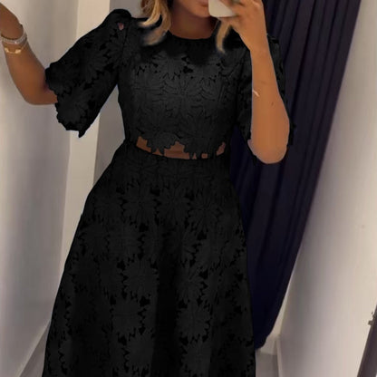 Women's Fashion Hollow Design Two-piece Set