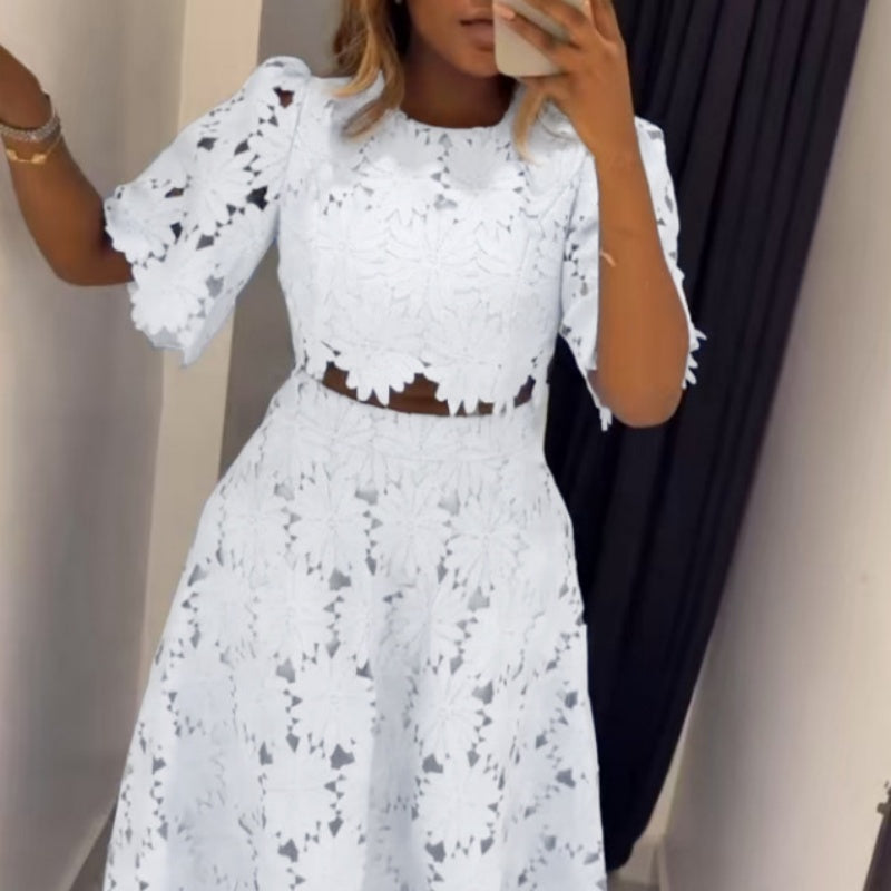 Women's Fashion Hollow Design Two-piece Set