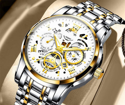 ⌚ 49% OFF NOW! 🔥 Men's Roman Skeleton Mechanical Watch - Waterproof & Automatic, Stylish Statement for Any Occasion ✨