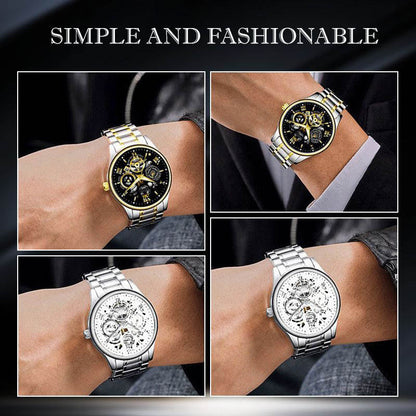 ⌚ 49% OFF NOW! 🔥 Men's Roman Skeleton Mechanical Watch - Waterproof & Automatic, Stylish Statement for Any Occasion ✨
