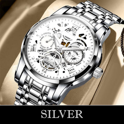 ⌚ 49% OFF NOW! 🔥 Men's Roman Skeleton Mechanical Watch - Waterproof & Automatic, Stylish Statement for Any Occasion ✨