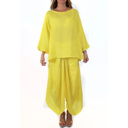 Casual Solid Color Loose Top & Skirt Set