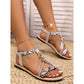 Women's Boho PU Leather Flat Sandals