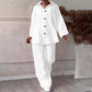 Fashion Botton-Down Shirt & Pants 2-Piece Set