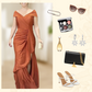 Women’s Elegant V Neck Backless Split Long Dress
