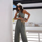 Women's Fashion Sexy Halter Sleeveless Backless Wide Leg Jumpsuit