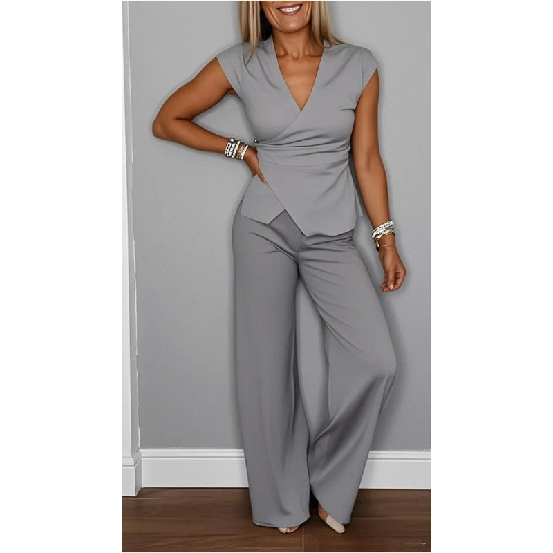 🎉 Last Day Promotion-49% OFF🔥💋Women's Elegant V-Neck Top & Pants Set
