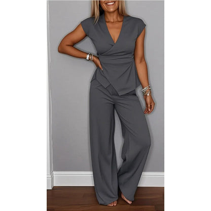 🎉 Last Day Promotion-49% OFF🔥💋Women's Elegant V-Neck Top & Pants Set