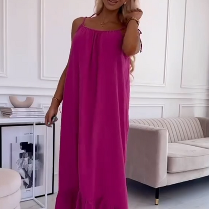 💕What should I wear tomorrow?💕Women's Solid Color Loose-Fit Dress