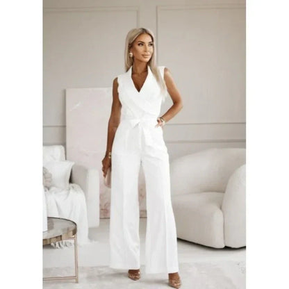 ☀️Women's Sleeveless V-Neck Solid Jumpsuit🕊️