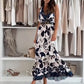 Women's Sleeveless V-Neck Floral Maxi Dress