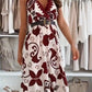 Women's Sleeveless V-Neck Floral Maxi Dress