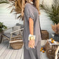 Women's Solid Color Loose Short-Sleeve Shirt & Wide-Leg Pants 2-Piece Set