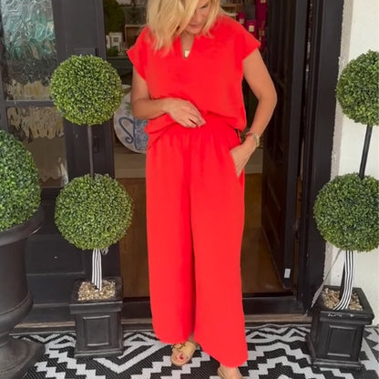 🔥Women's Solid Color Casual Two-Piece Set