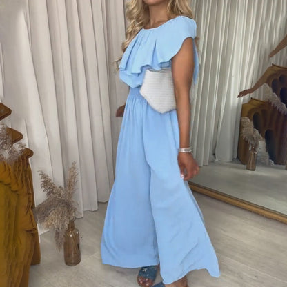 Women's Off Shoulder Wide Leg Jumpsuit