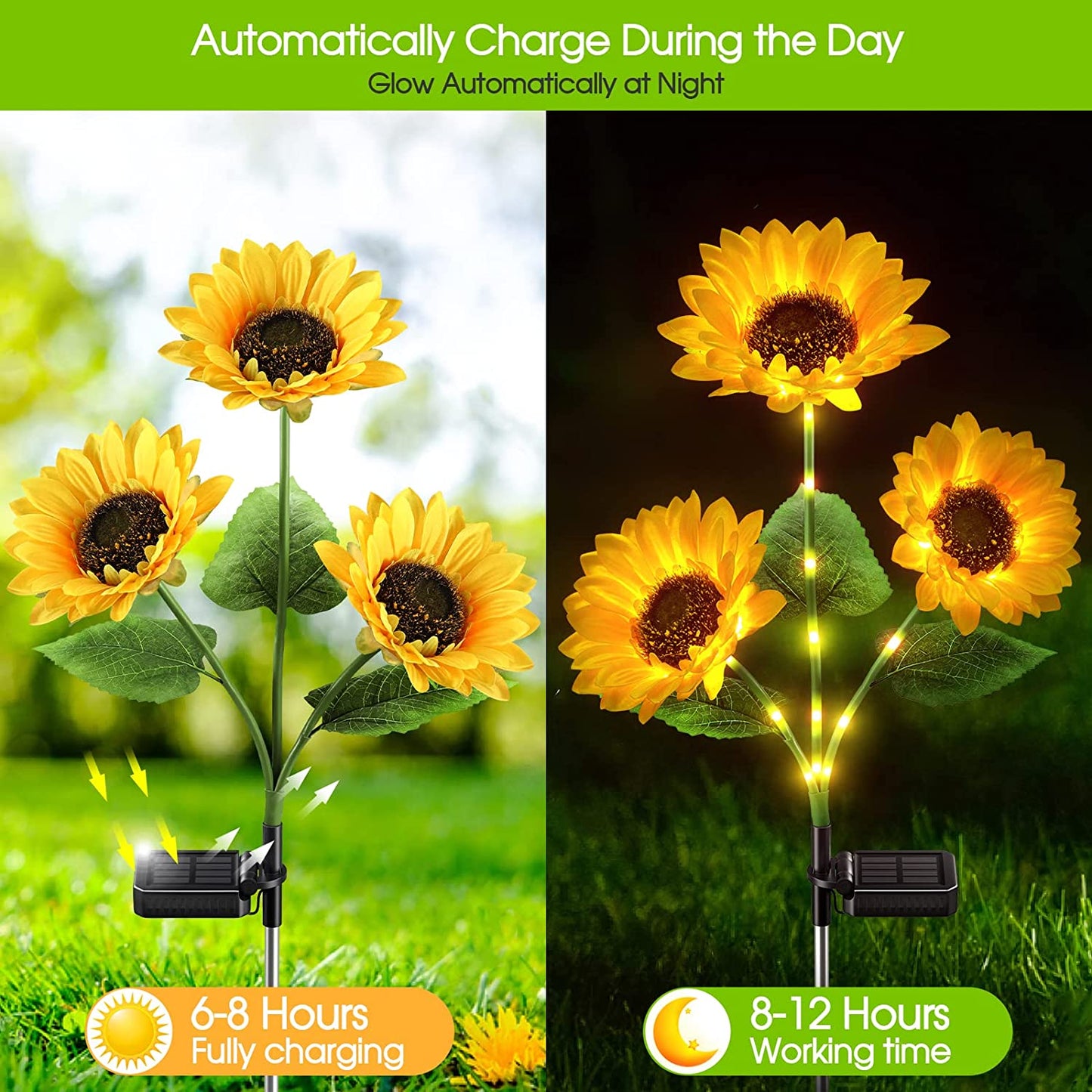 🌻49% OFF FLASH SALE ! Sunflower Solar Lights – Glowing Decor for Garden ✨🌿【Hurry Up】