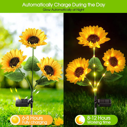 🌻49% OFF FLASH SALE ! Sunflower Solar Lights – Glowing Decor for Garden ✨🌿【Hurry Up】