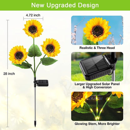 🌻49% OFF FLASH SALE ! Sunflower Solar Lights – Glowing Decor for Garden ✨🌿【Hurry Up】