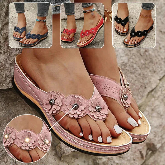 🎁Hot Sale 49% OFF⏳Comfort Wedge Floral Sandals